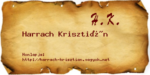 Harrach Krisztián névjegykártya